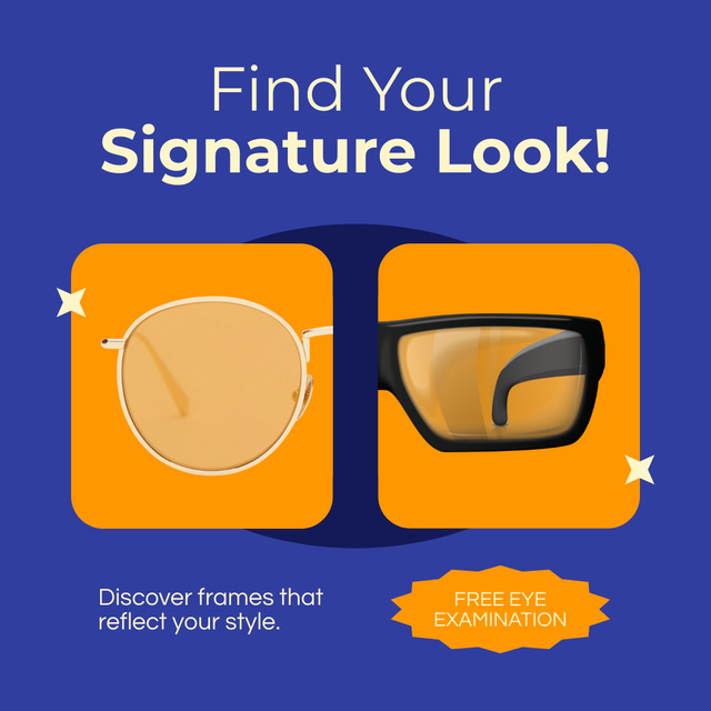 Modèle de visuel Sale of Glasses in Different Frames with Clear Lenses - Instagram