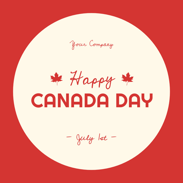 Ontwerpsjabloon van Instagram van Handwritten Happy Canada Day Congratulations In Red