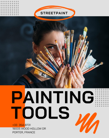 Painting Tools Offer Poster 22x28in Design Template