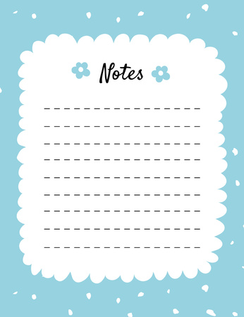 Designvorlage Minimalist Daily Notes In Blue für Notepad 107x139mm