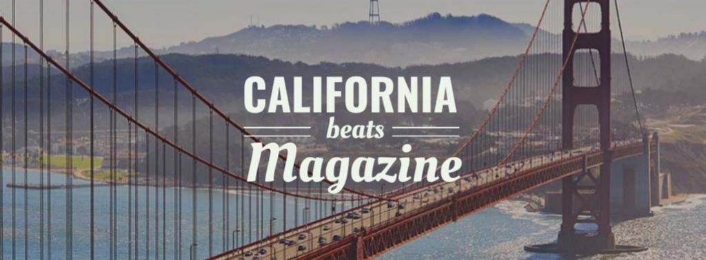 Template di design California Golden Gate view Facebook cover