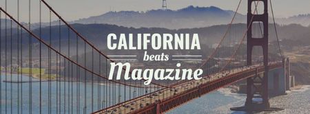 Plantilla de diseño de california golden gate vista Facebook cover 