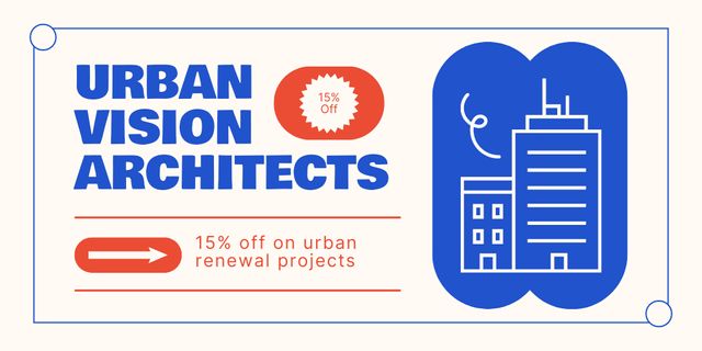 Plantilla de diseño de Discount On Urban Renewal Projects By Architectural Firm Twitter 