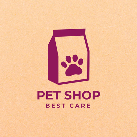 Pet Shop Ad with Cute Dog Paw Logo Design Template