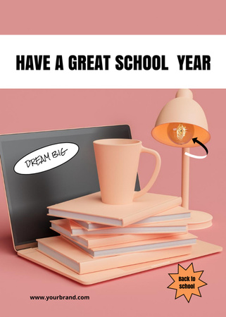 Plantilla de diseño de volver a anuncio escolar Postcard 5x7in Vertical 