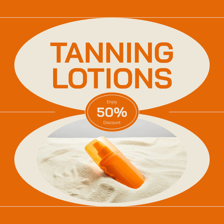 Discount on Tanning Lotion with Light Texture Instagram AD Design Template