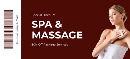 Discount Offer on Massage Services Coupon 3.75x8.25in Design Template