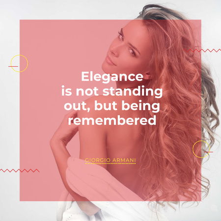 Elegance quote with Young attractive Woman Instagram AD Tasarım Şablonu