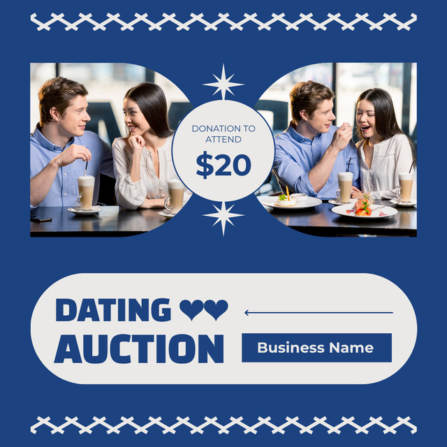 Designvorlage Offer Prices for Participation in Dating Auction für Instagram