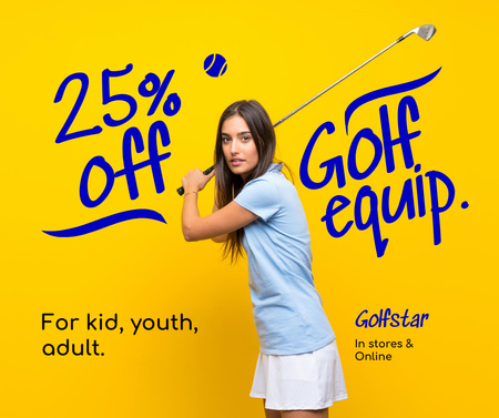 Modèle de visuel Golf Equipment Sale Offer - Facebook