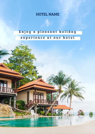 Modèle de visuel Annonce d'un Hôtel Tropical de Luxe - Postcard 5x7in Vertical