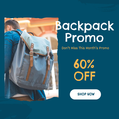 Stylish Backpack Sale Ad Instagram Design Template