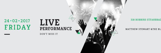 Live Performance Announcement Crowd at Concert  Twitter Modelo de Design