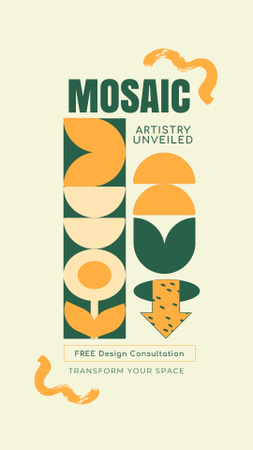 Designvorlage Hochwertiges Mosaikangebot für Innenräume für Instagram Story