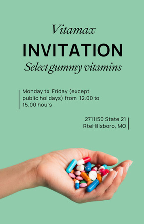 Pills for Immune System Invitation 5.5x8.5in tervezősablon