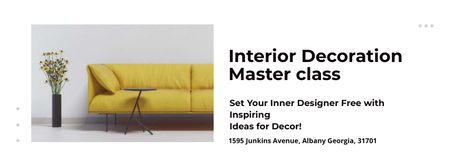 Plantilla de diseño de Masterclass of Interior decoration Facebook cover 