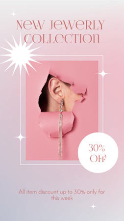 Jewelry Offer with Earring Instagram Story Design Template