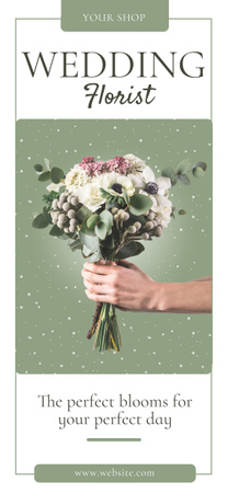 Designvorlage Hochzeitsfloristenvorschlag mit schönem Blumenstrauß in der Hand für Snapchat Geofilter