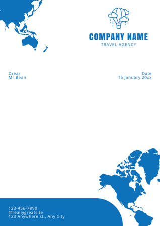 Travel Company Document Letterhead Design Template