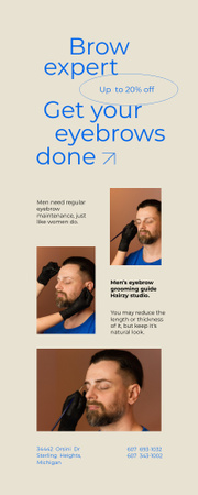 Man on Eyebrows Correction Infographic tervezősablon