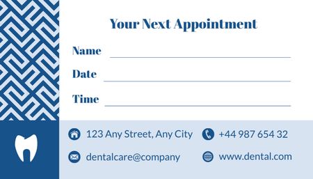Platilla de diseño Reminder of Visit to Pediatric Dentist Business Card US