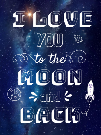 Designvorlage Liebeszitat am Nachthimmel für Poster US