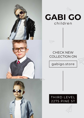 Szablon projektu Children clothing store with stylish kids Flayer