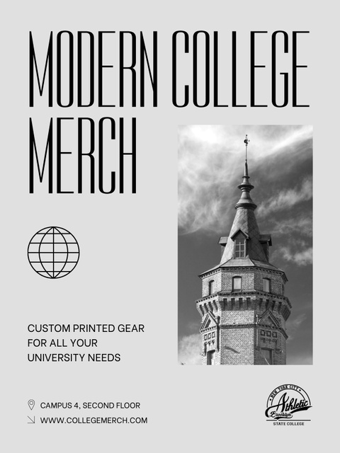 Designvorlage Modern College Merch für Poster US