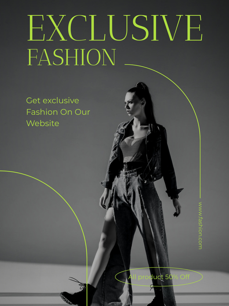 Exclusive Fashion for Young Bold Women Poster US Design Template