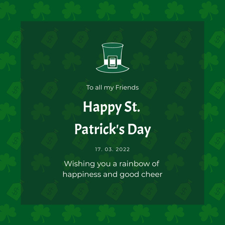 Congratulations on Patrick's Day on Green Instagram Design Template