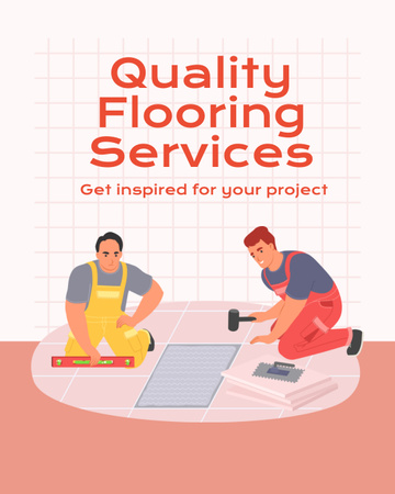 Legjobb minőségű padlóburkolat szolgáltatás szlogennel Instagram Post Vertical tervezősablon