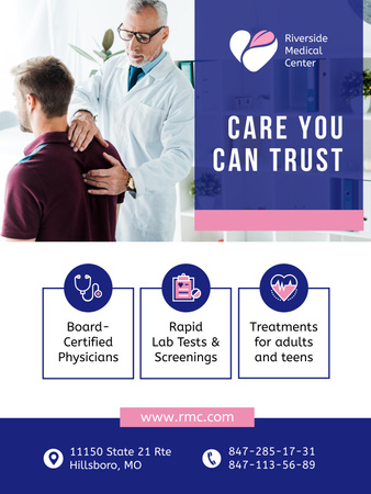 Osteopathic Physician Services Offer Poster US Design Template
