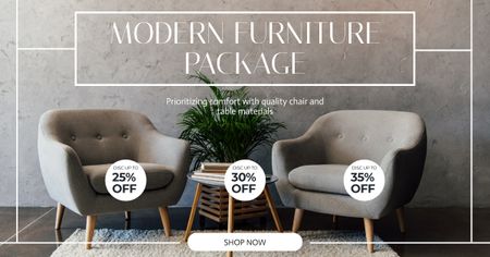 Template di design Offer of Modern Furniture Package Facebook AD