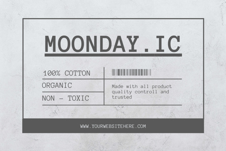 Plantilla de diseño de Etiqueta gris de ropa de algodón Label 
