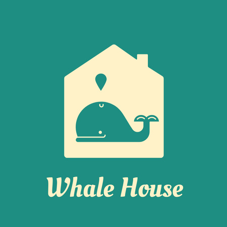 Whale house logo design Logo Design Template