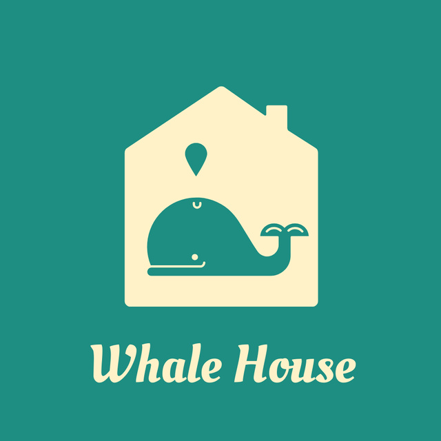 Whale house logo design Logo tervezősablon