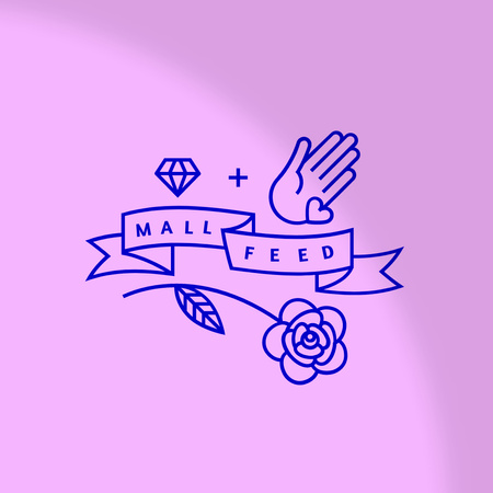 Store Emblem with Rose and Diamond Logo Design Template