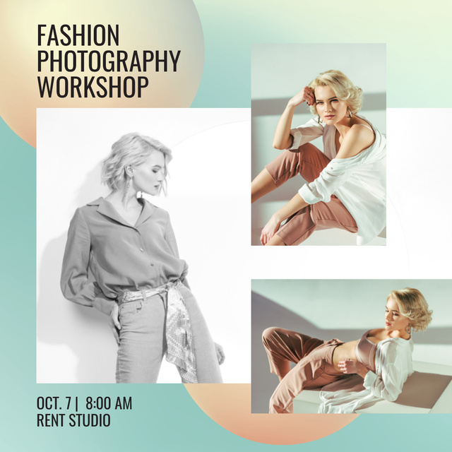 Designvorlage New Fashion Photography Workshop für Instagram