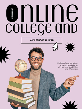 Online College Apply Announcement Poster US Modelo de Design