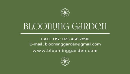 Реклама цветочного специалиста с белыми лилиями на зеленом Business Card US – шаблон для дизайна