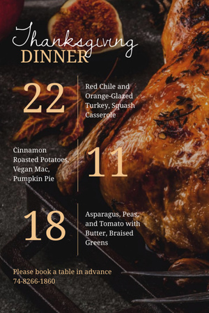 Thanksgiving Dinner invitation with walnuts Invitation 6x9in Design Template