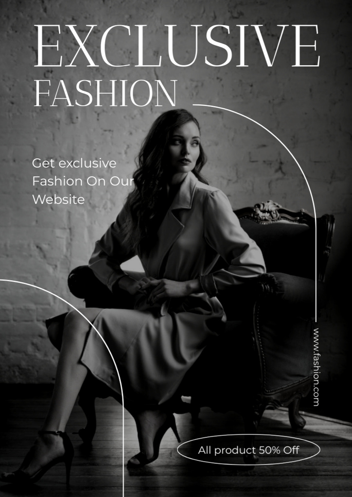 Exclusive Fashion Shop Poster A3 tervezősablon