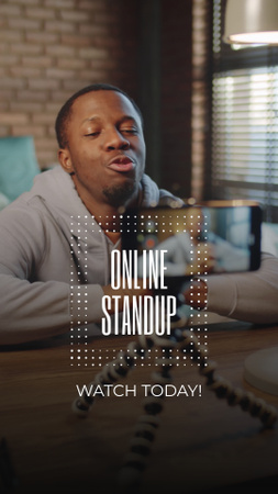 Modèle de visuel Performance de stand-up en ligne avec un comédien talentueux - TikTok Video