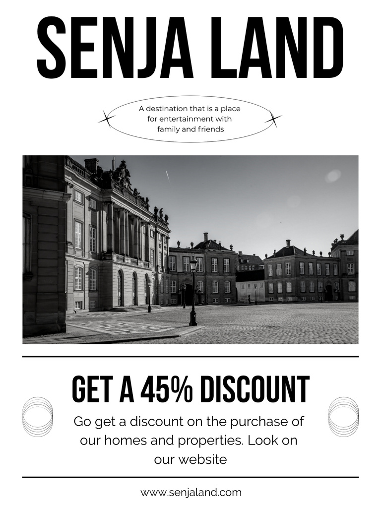Template di design Discount Property Services with Beautiful Buildings Poster US