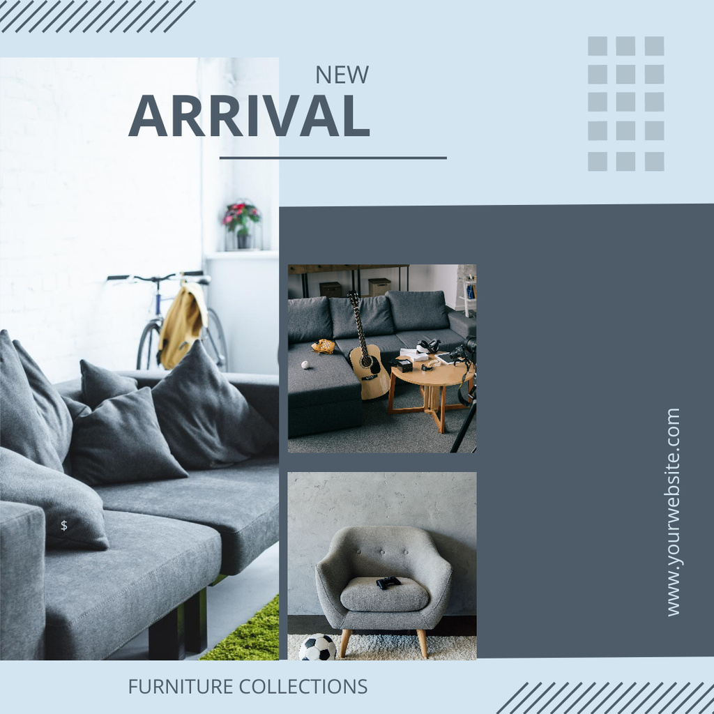 Ontwerpsjabloon van Instagram van New Furniture Collection With Sofa