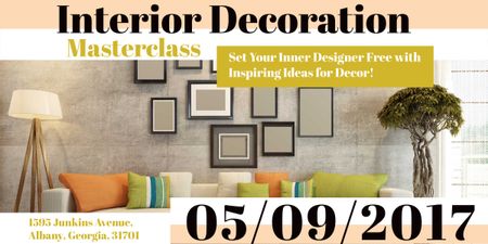 Interior decoration masterclass with Sofa in room Image Design Template
