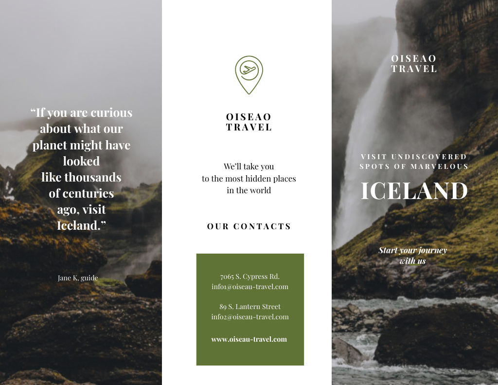 Template di design Iceland Tours Offer with Mountains and Horses Brochure 8.5x11in