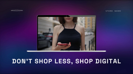 New Mobile App Announcement with Woman with Smartphone Full HD video Design Template