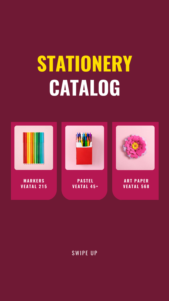Stationery Catalog Ad Instagram Story Design Template