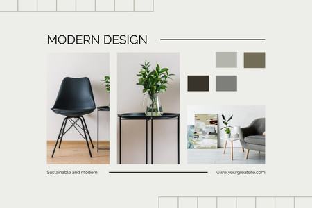 Plantilla de diseño de Diseño sostenible y moderno de arquitectos. Mood Board 